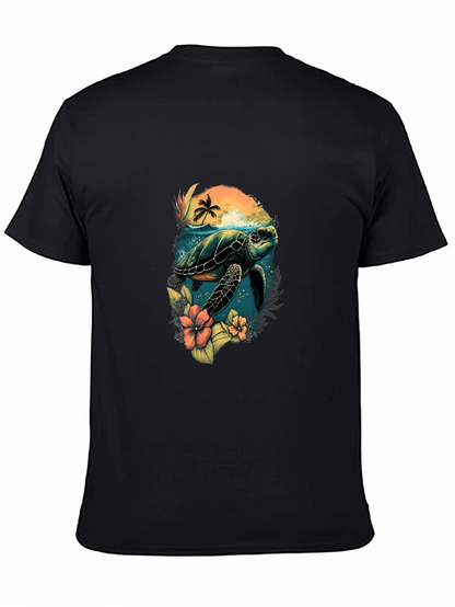 Tropical Turtle Graphic T-Shirt