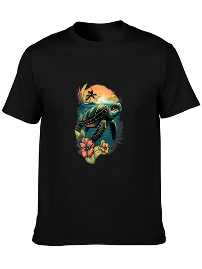 Tropical Turtle Graphic T-Shirt