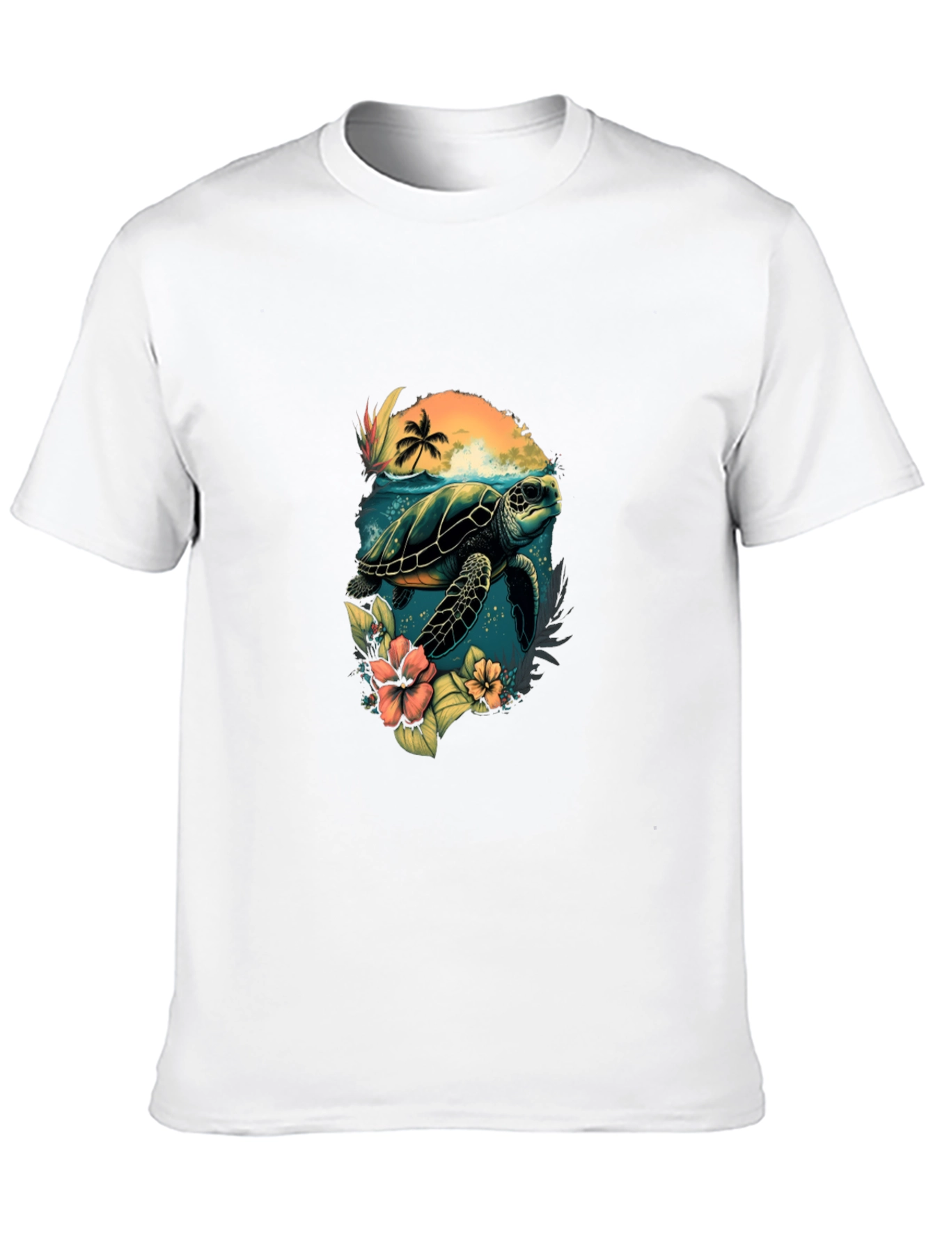 Tropical Turtle Graphic T-Shirt