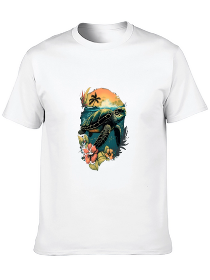 Tropical Turtle Graphic T-Shirt