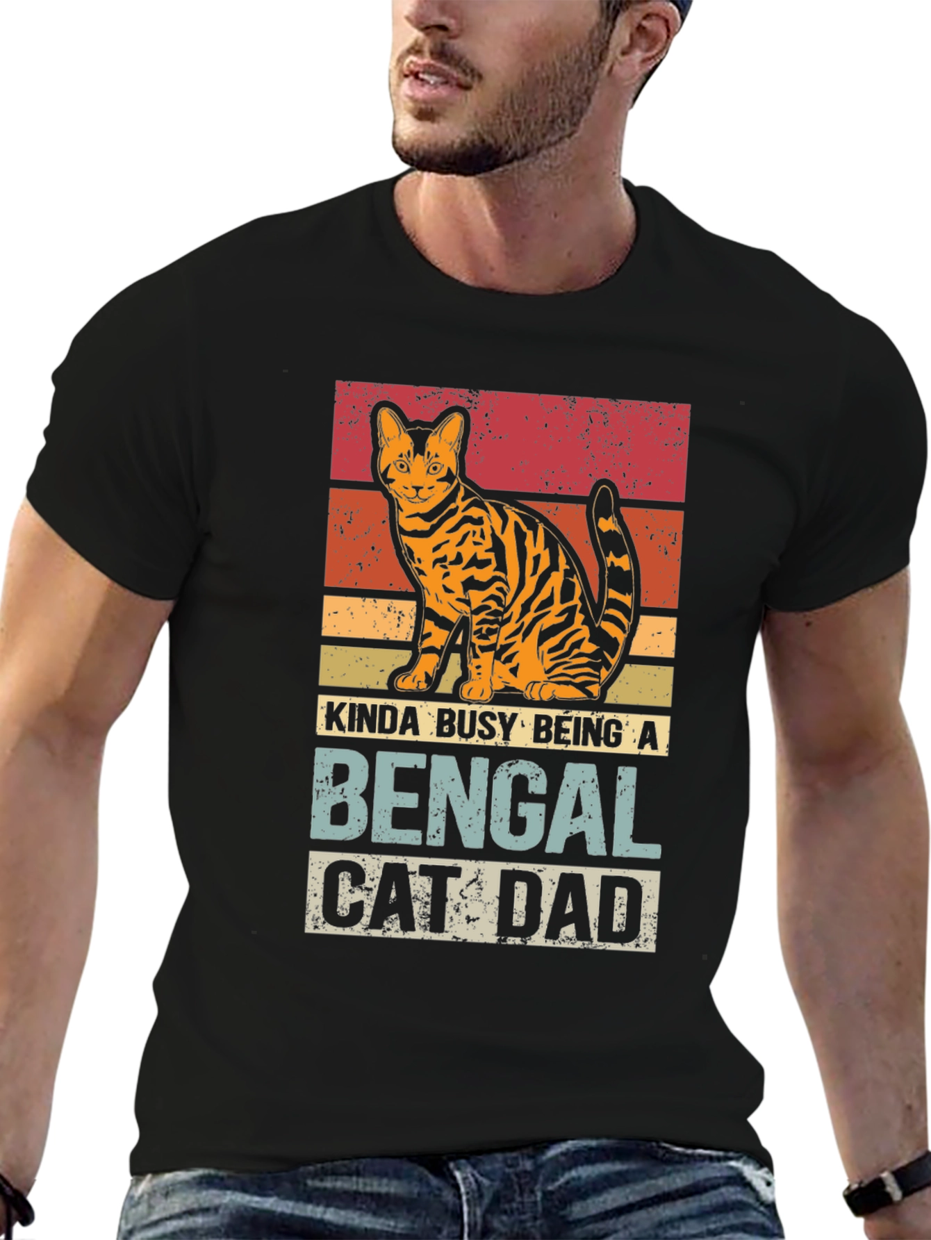 Bengal Cat Dad T-Shirt - Kinda Busy