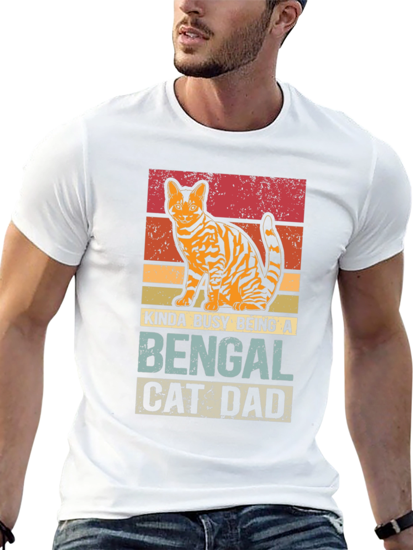 Bengal Cat Dad T-Shirt - Kinda Busy
