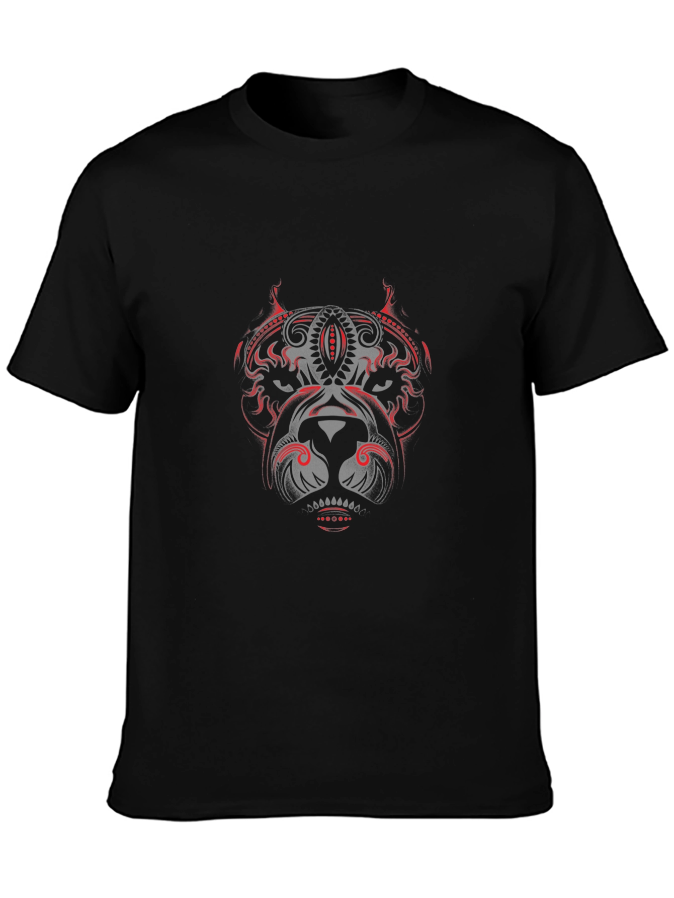 Graphic Pitbull Design Black T-Shirt