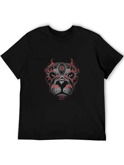 Graphic Pitbull Design Black T-Shirt