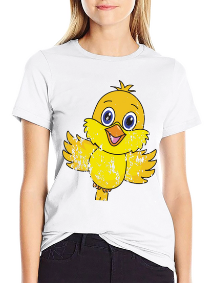Cute Chick Graphic Print Mens Black T-Shirt