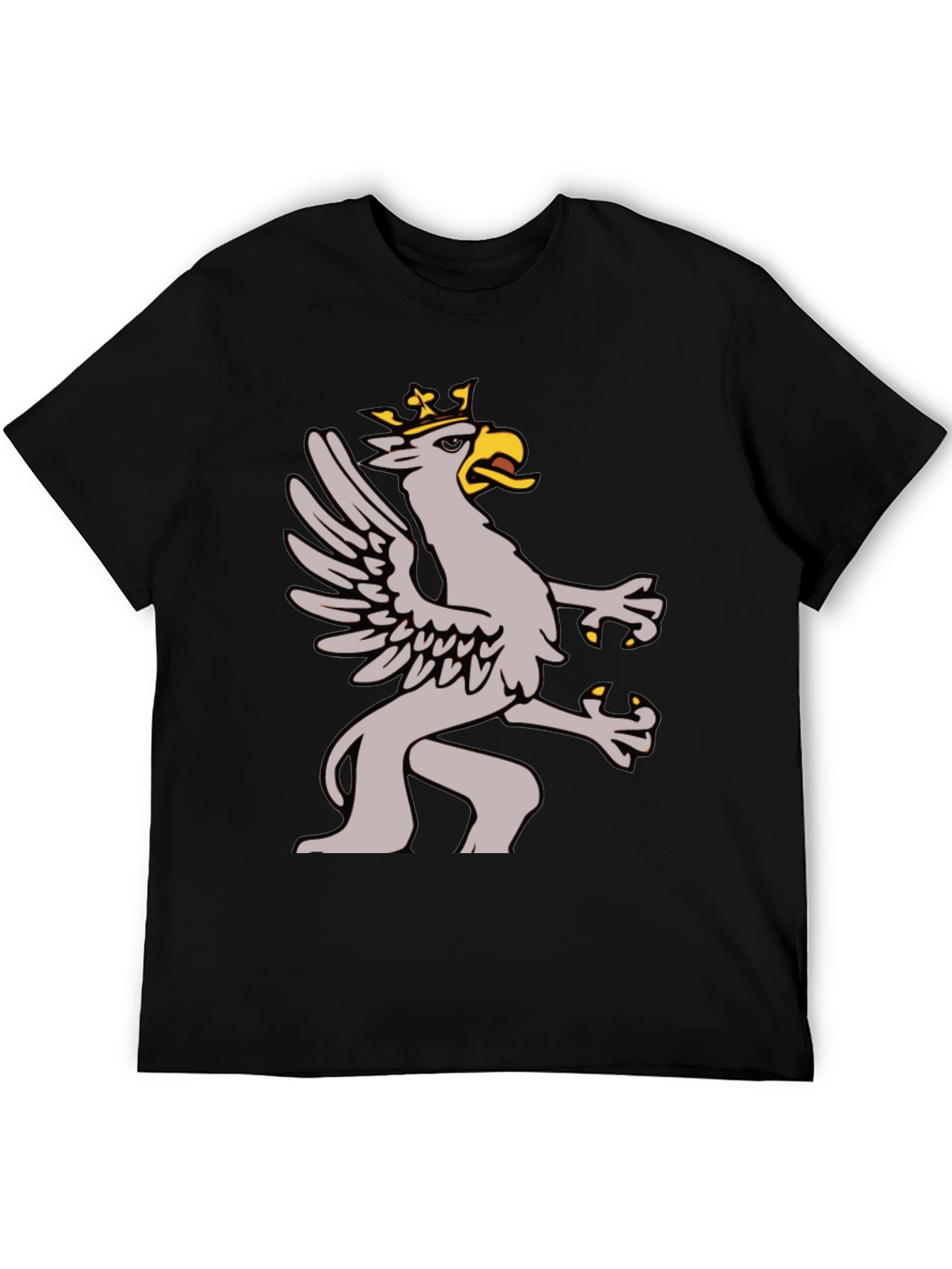 Griffin Graphic Tee - Black Cotton Blend Shirt