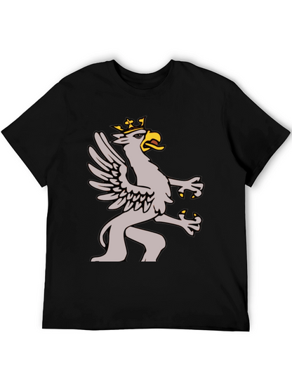 Griffin Graphic Tee - Black Cotton Blend Shirt