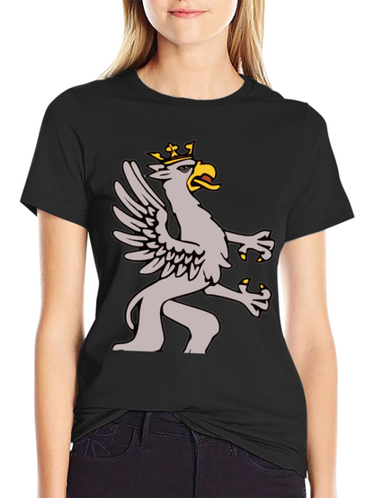 Griffin Graphic Tee - Black Cotton Blend Shirt
