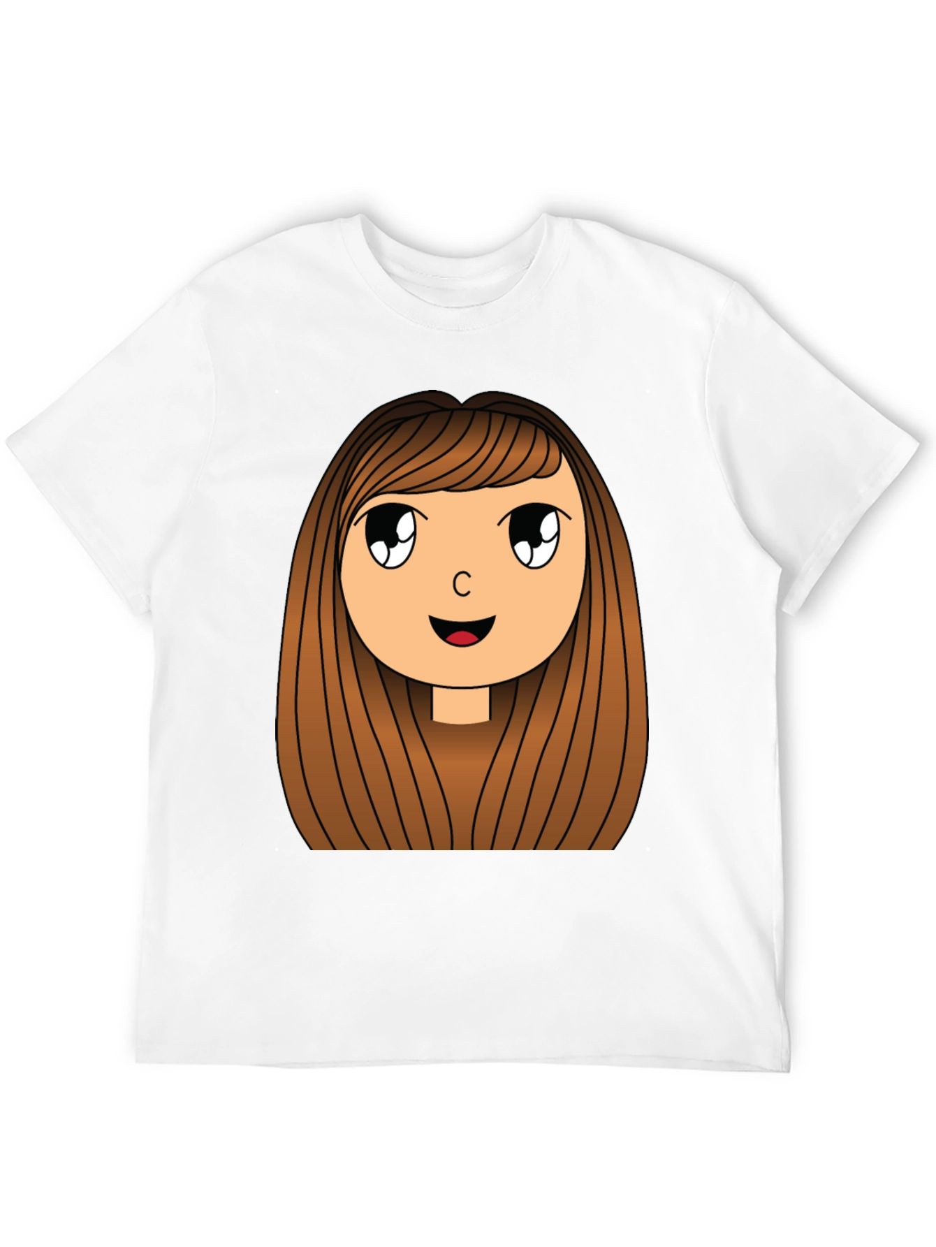 Cartoon Girl Graphic Print Black T-Shirt