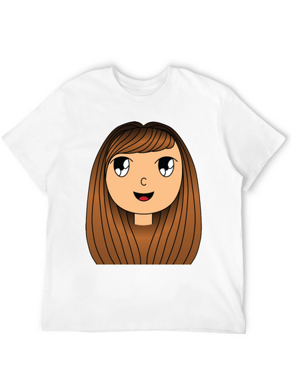 Cartoon Girl Graphic Print Black T-Shirt