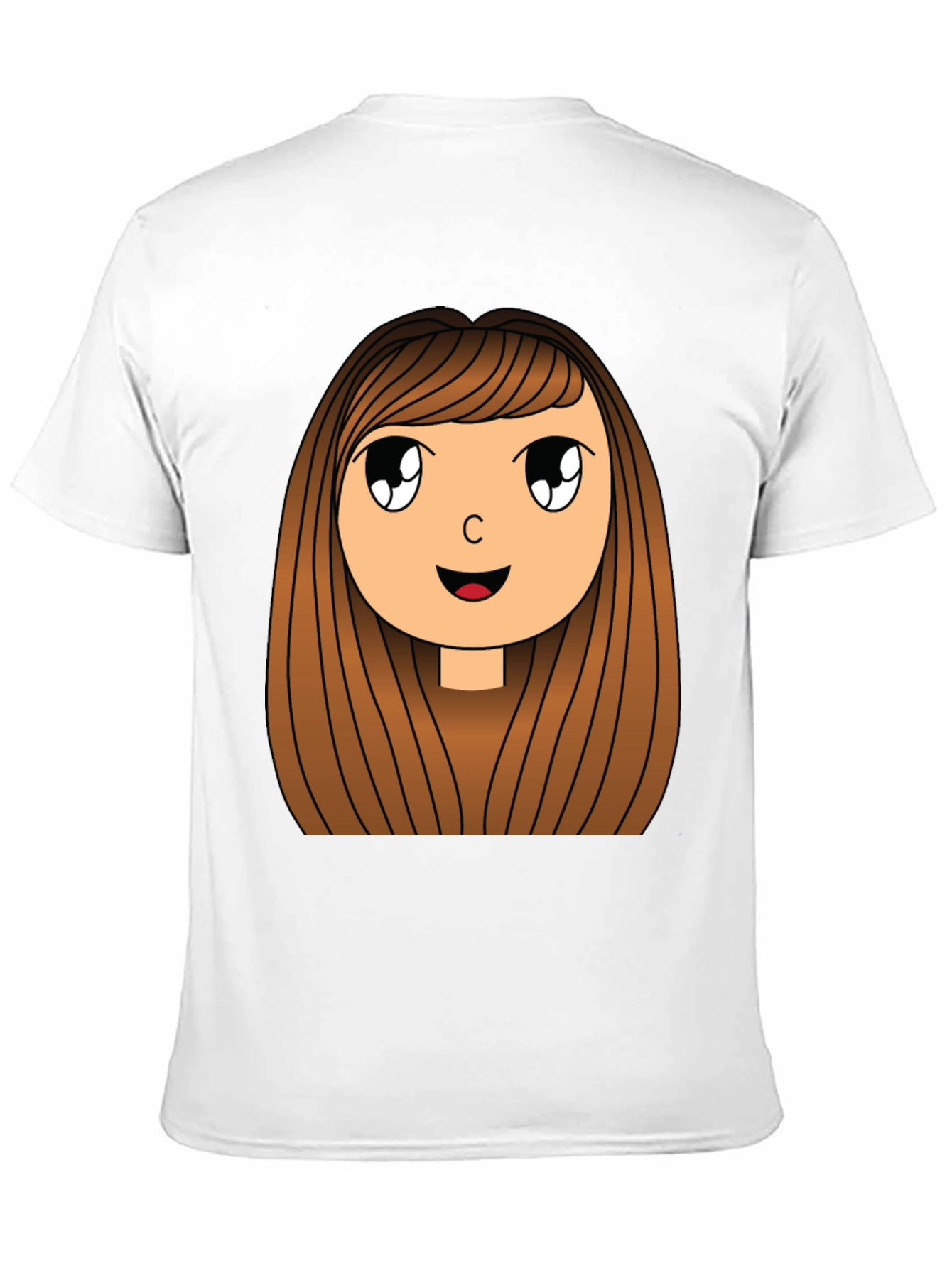 Cartoon Girl Graphic Print Black T-Shirt