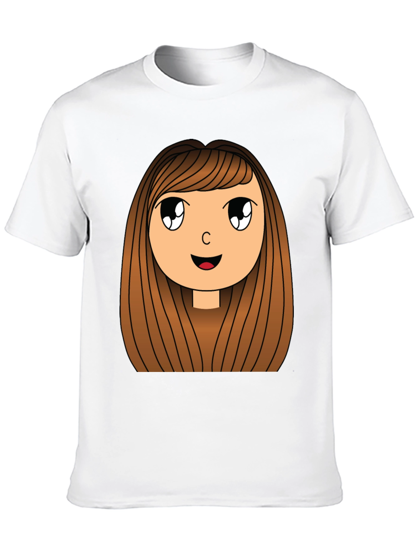 Cartoon Girl Graphic Print Black T-Shirt