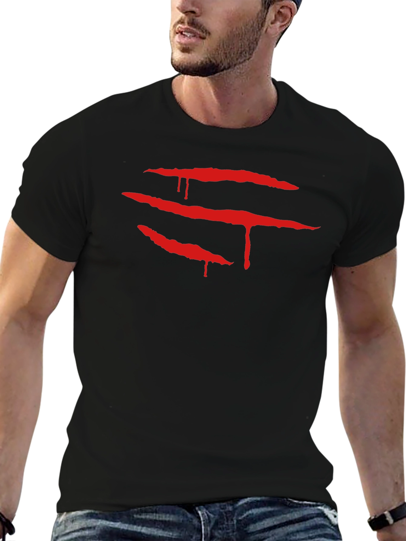 Claw Mark Graphic Tee - Black Short Sleeve