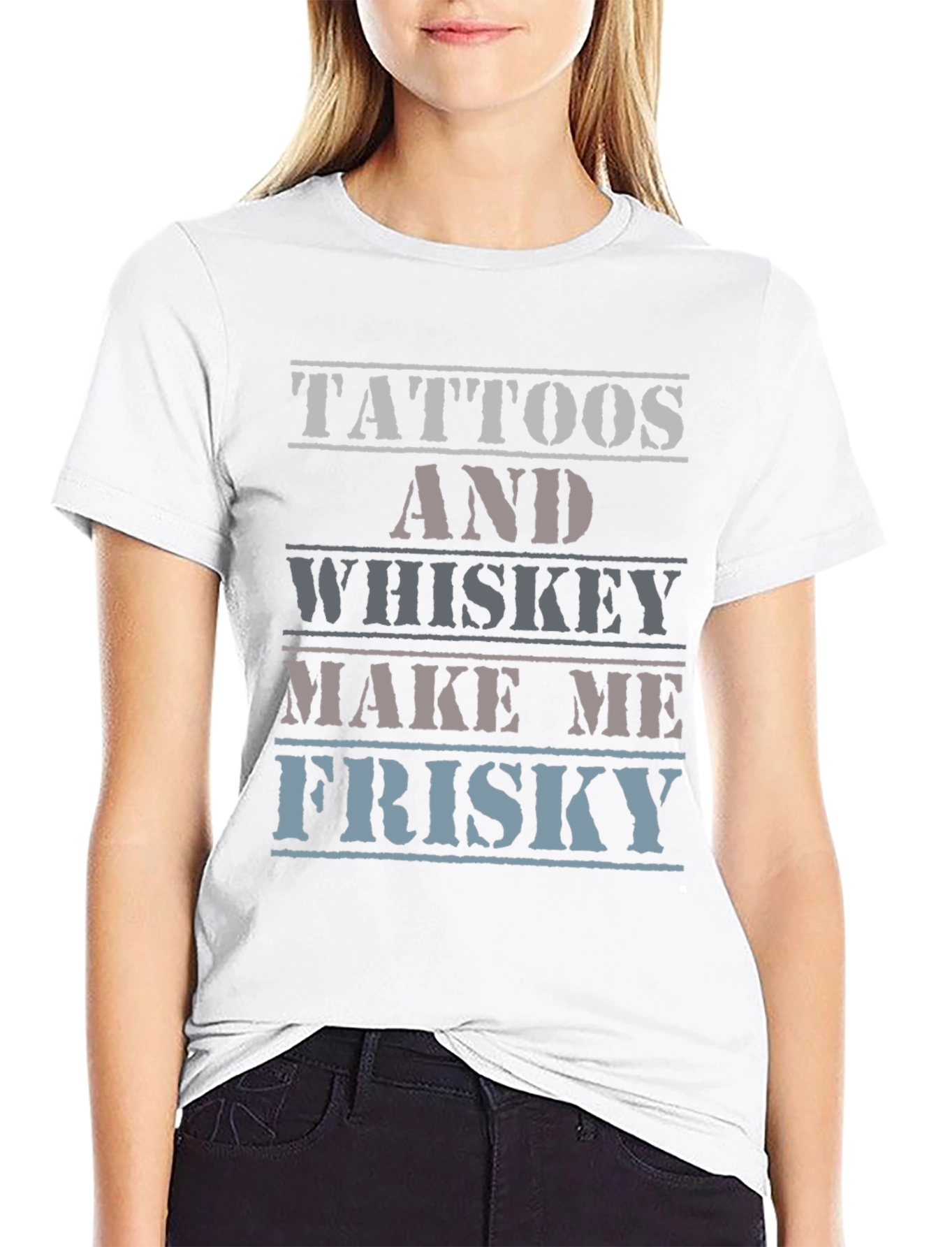 Tattoos and Whiskey T-Shirt - Frisky Quote