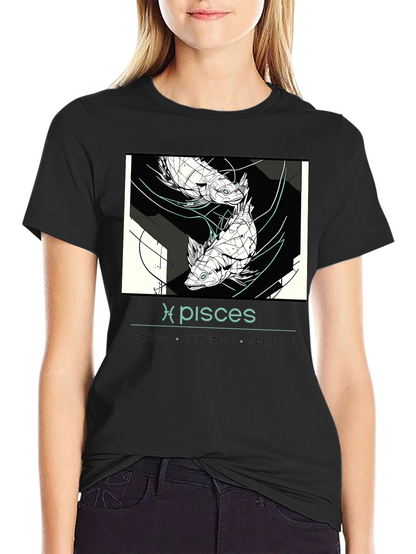 Pisces Zodiac T-Shirt - Caring Intuitive Spiritual