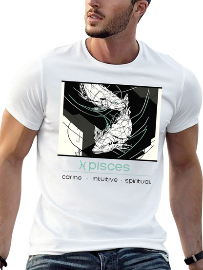 Pisces Zodiac T-Shirt - Caring Intuitive Spiritual