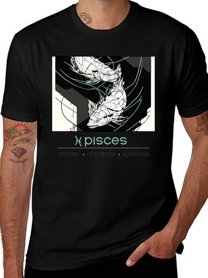 Pisces Zodiac T-Shirt - Caring Intuitive Spiritual