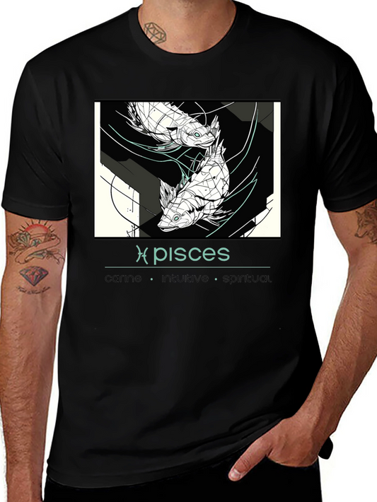 Pisces Zodiac T-Shirt - Caring Intuitive Spiritual