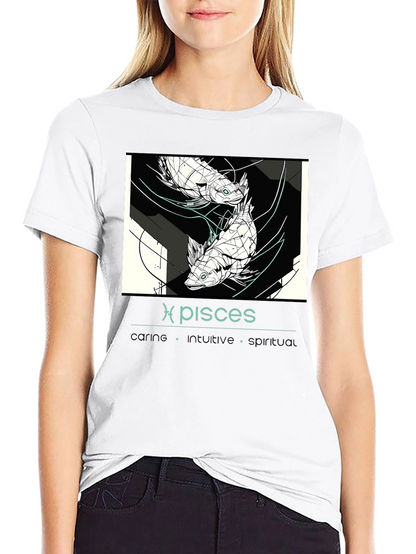 Pisces Zodiac T-Shirt - Caring Intuitive Spiritual