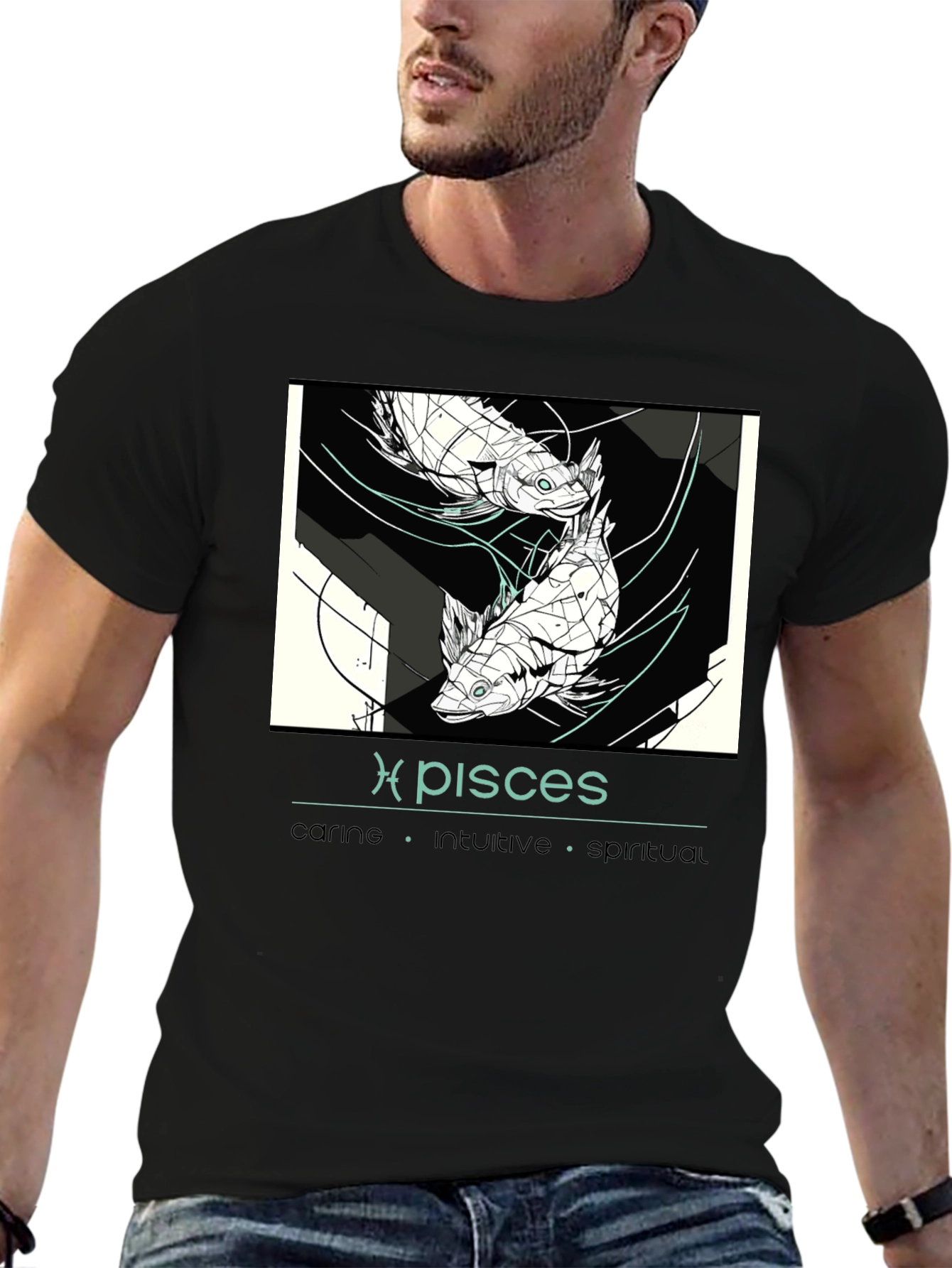 Pisces Zodiac T-Shirt - Caring Intuitive Spiritual