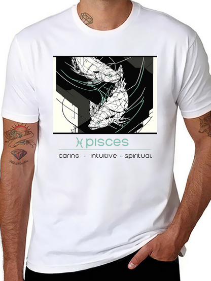 Pisces Zodiac T-Shirt - Caring Intuitive Spiritual