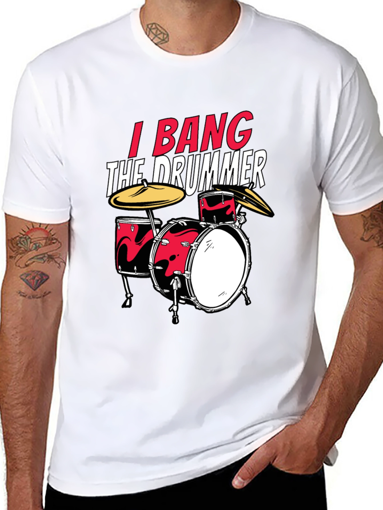 I Bang The Drummer Black T-Shirt