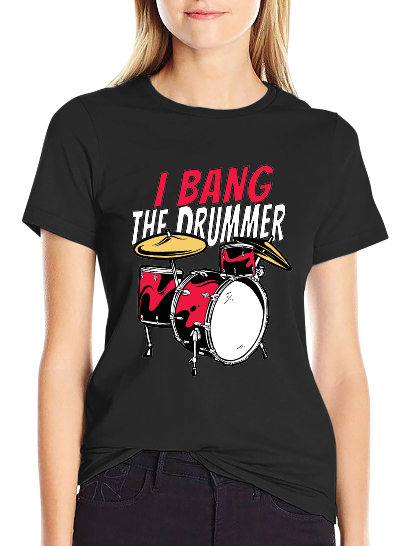 I Bang The Drummer Black T-Shirt