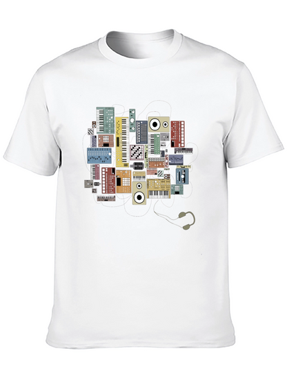Synth Keyboard T-Shirt - Musical Instrument Graphic Tee