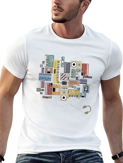 Synth Keyboard T-Shirt - Musical Instrument Graphic Tee
