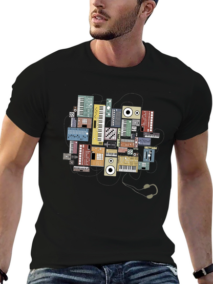 Synth Keyboard T-Shirt - Musical Instrument Graphic Tee