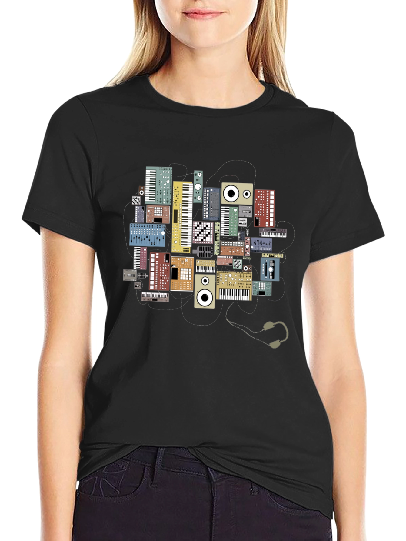 Synth Keyboard T-Shirt - Musical Instrument Graphic Tee