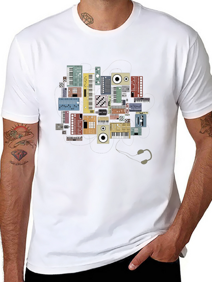 Synth Keyboard T-Shirt - Musical Instrument Graphic Tee