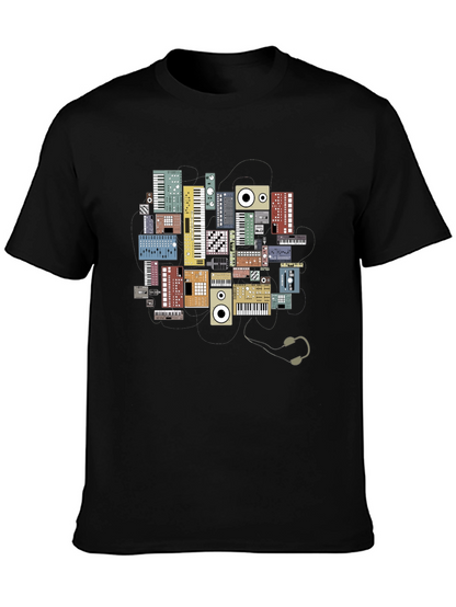 Synth Keyboard T-Shirt - Musical Instrument Graphic Tee