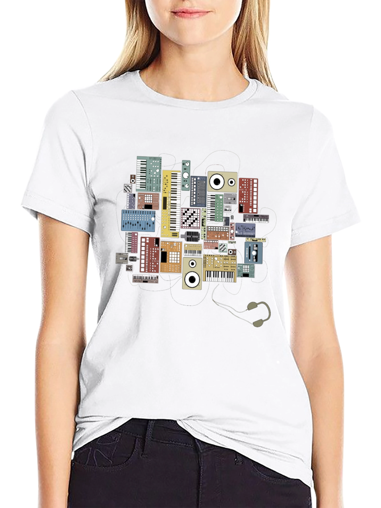 Synth Keyboard T-Shirt - Musical Instrument Graphic Tee