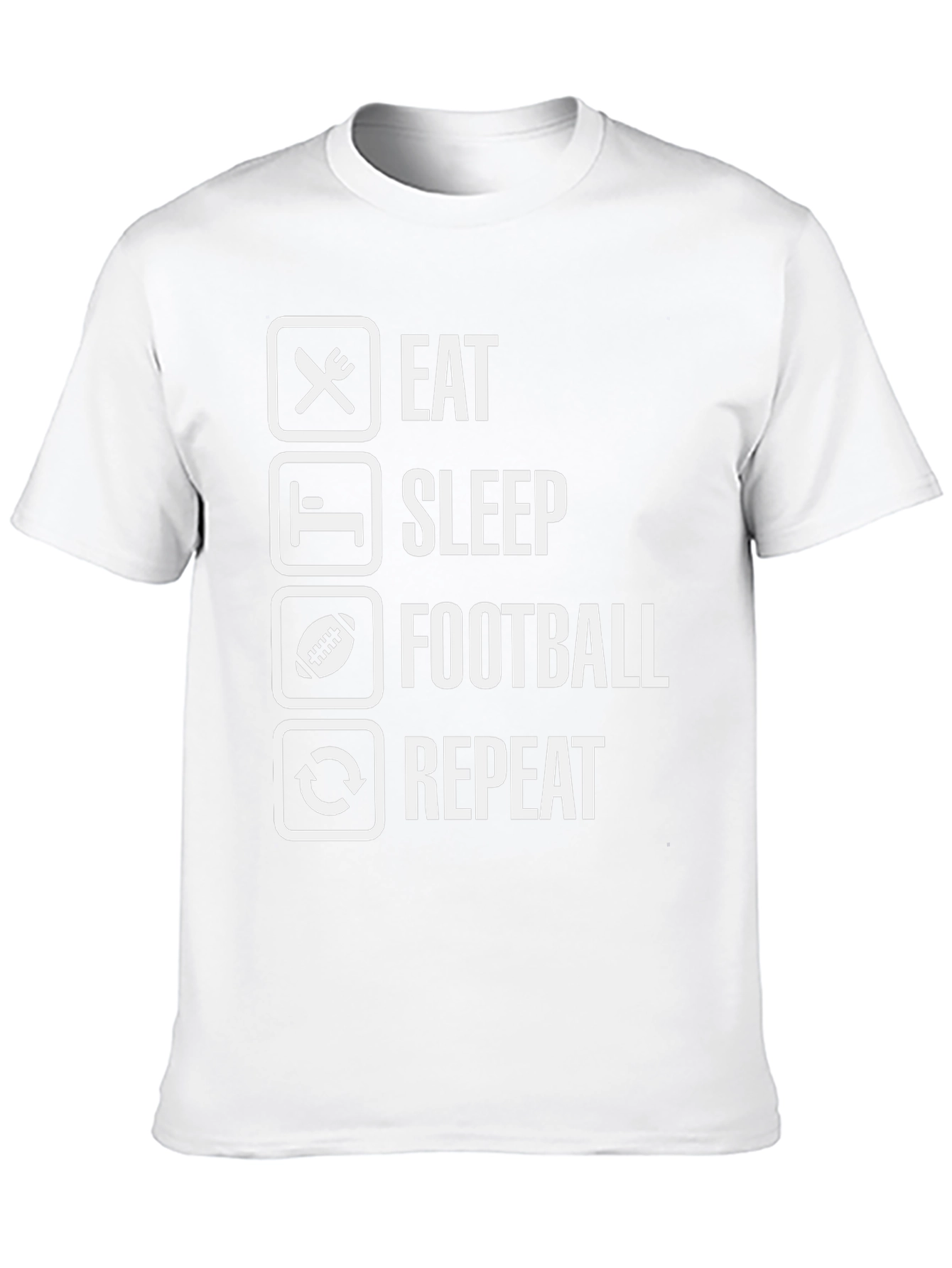 Eat Sleep Football Repeat Black T-Shirt