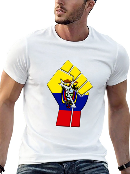 Ecuador Flag Fist Graphic Tee - Black
