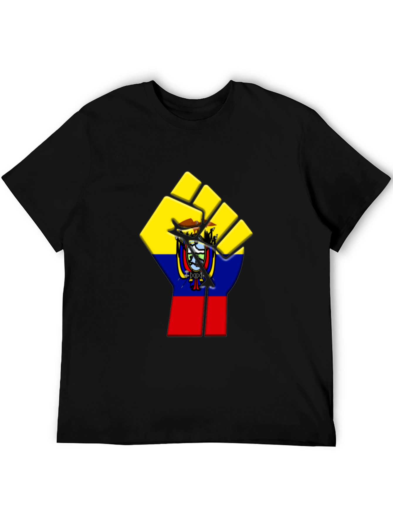 Ecuador Flag Fist Graphic Tee - Black