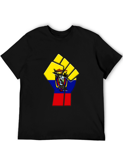 Ecuador Flag Fist Graphic Tee - Black
