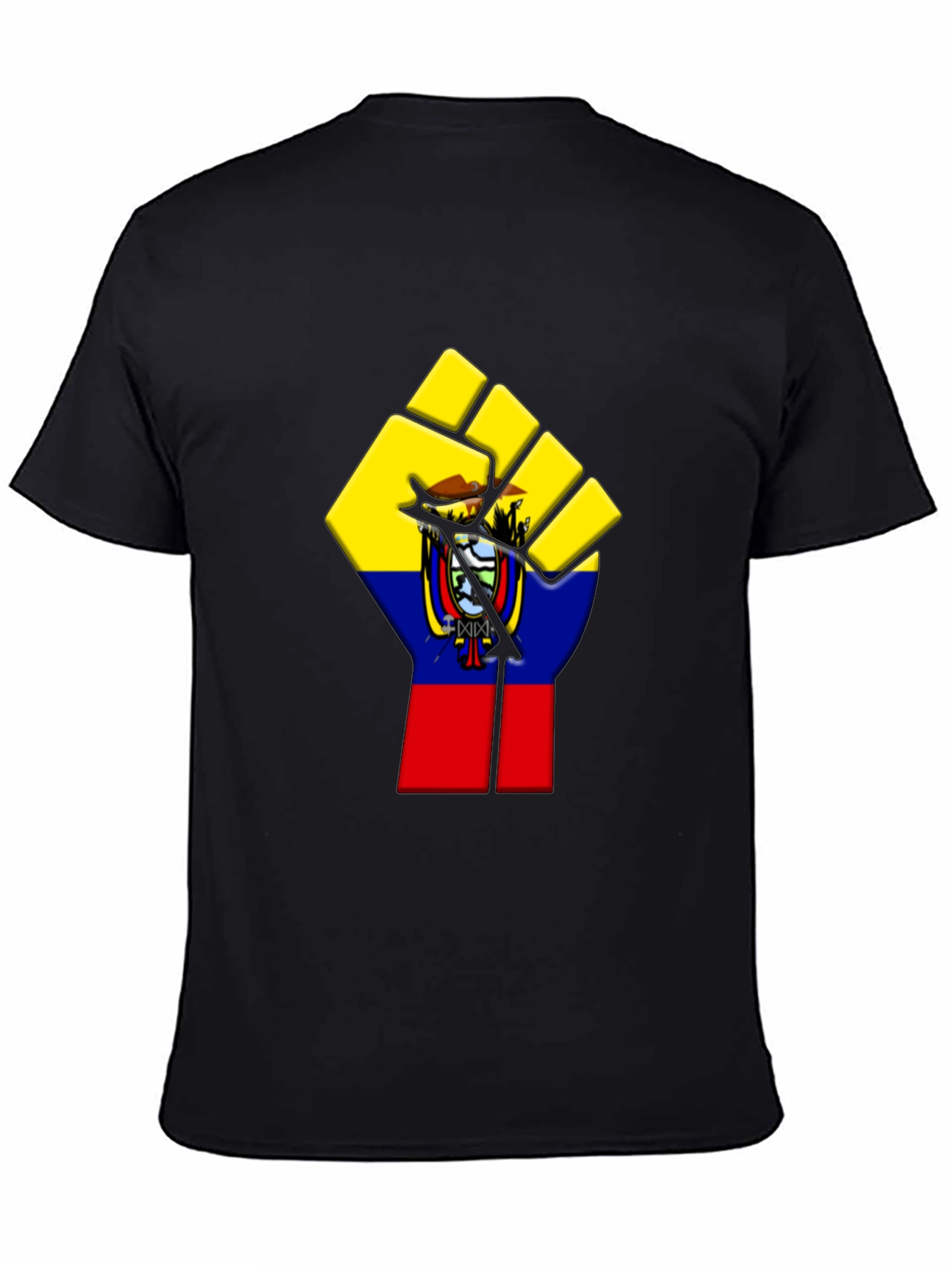 Ecuador Flag Fist Graphic Tee - Black
