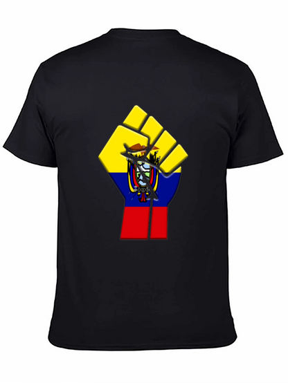 Ecuador Flag Fist Graphic Tee - Black