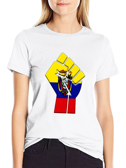 Ecuador Flag Fist Graphic Tee - Black