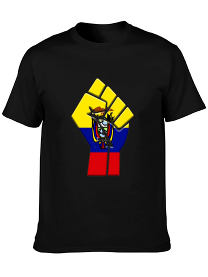 Ecuador Flag Fist Graphic Tee - Black