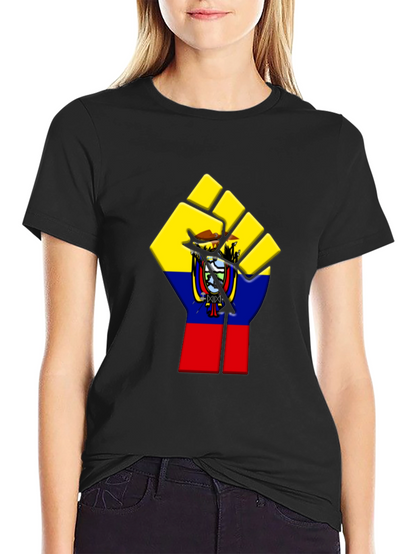 Ecuador Flag Fist Graphic Tee - Black