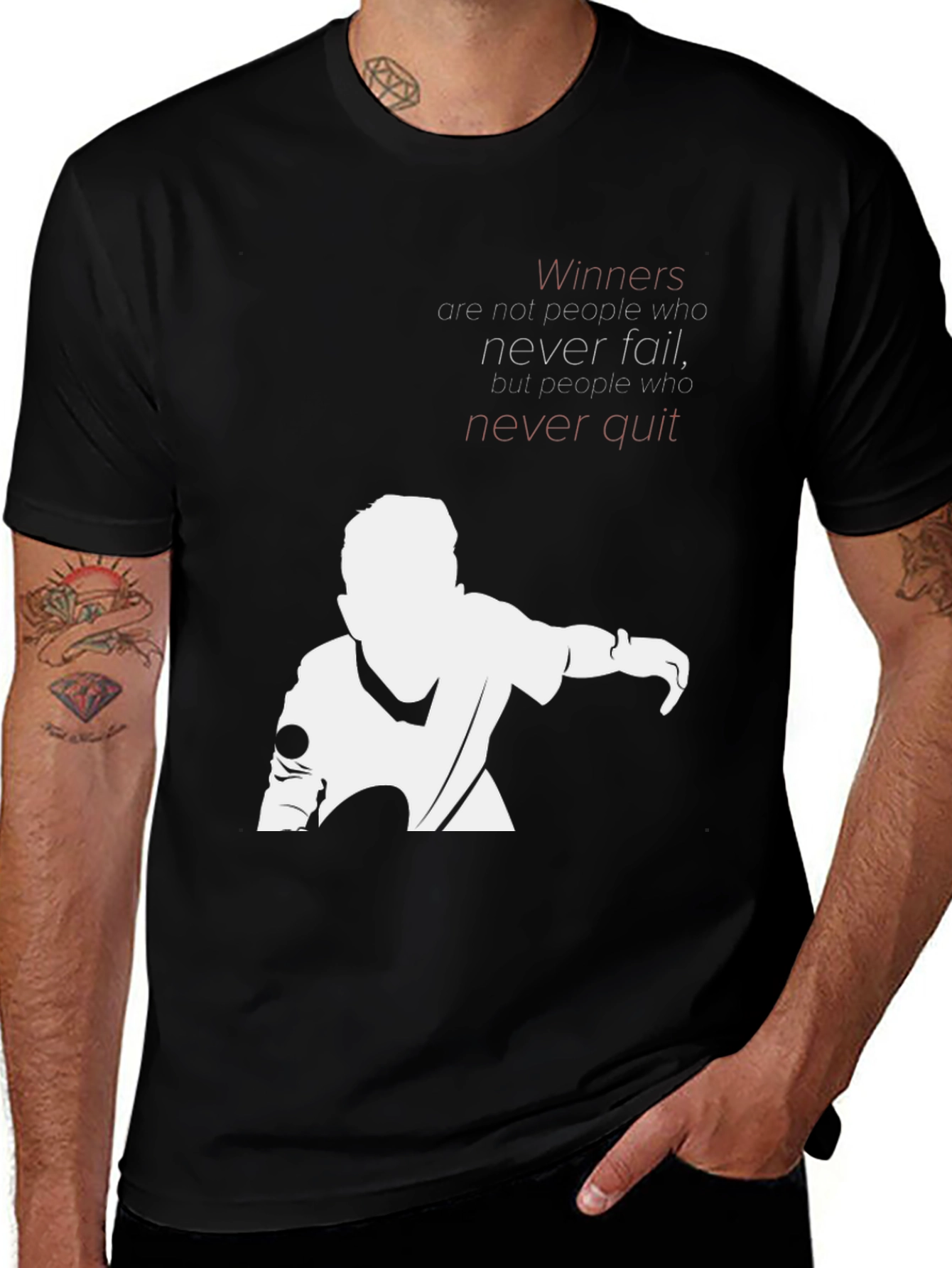Motivational Graphic T-Shirt - Never Quit