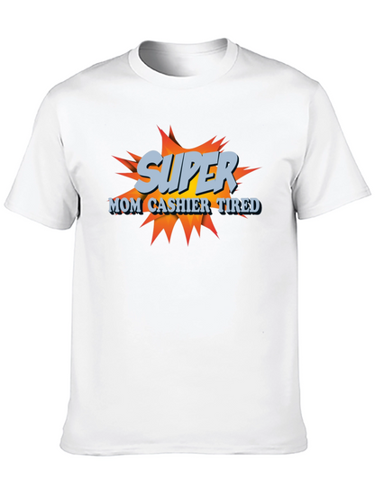 Super Mom Cashier Tired T-Shirt - Black