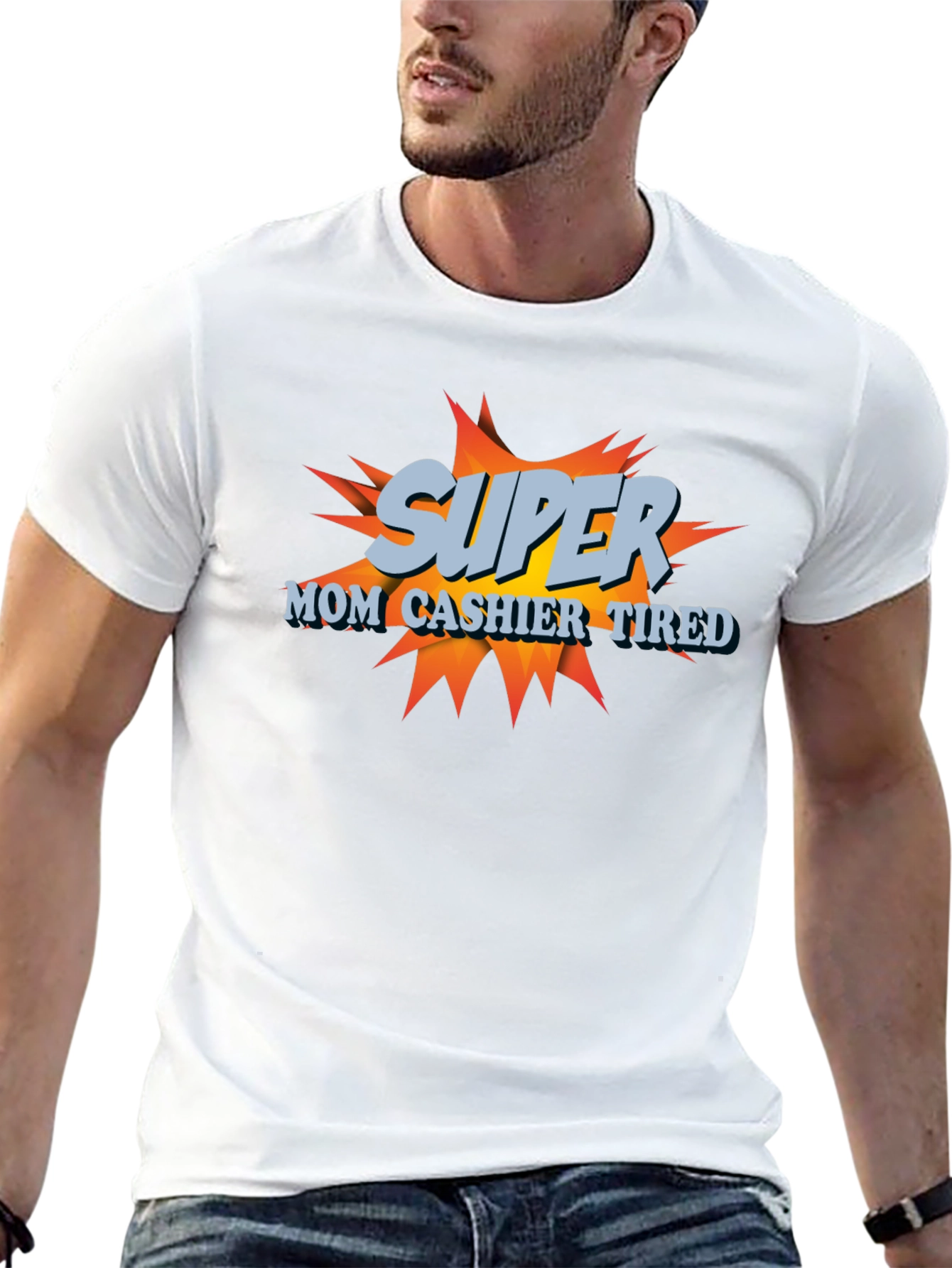 Super Mom Cashier Tired T-Shirt - Black