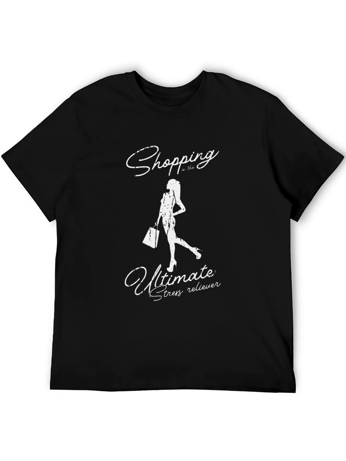 Shopping Stress Reliever Black T-Shirt