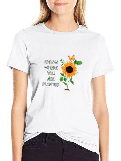 Bloom Where You Are Planted Sunflower T-Shirt