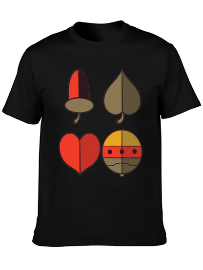 Novelty Card Suit Graphic Tee - Black