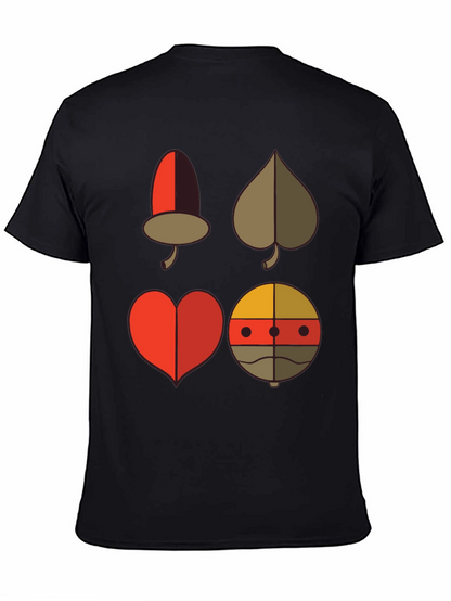 Novelty Card Suit Graphic Tee - Black